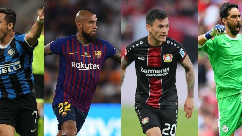Alexis Sánchez, Arturo Vidal, Charles Aránguiz y Claudio Bravo.